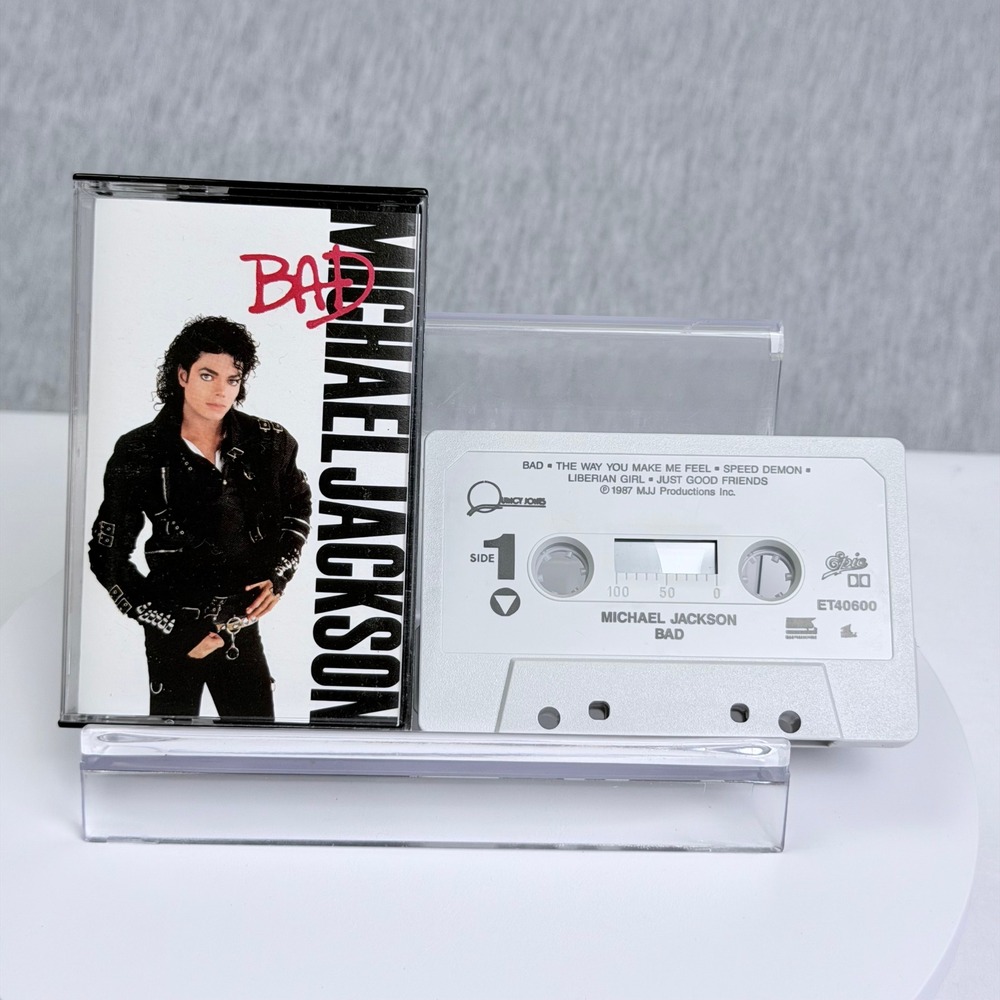 Michael Jackson Bad Cassette Tape 1987 Epic ET40600 Vintage Pop Music Album